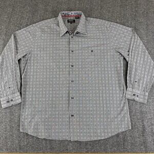 Reel Cotton Reel Men's XXL Long Sleeve Button Shirt Black White Geometric Plaid